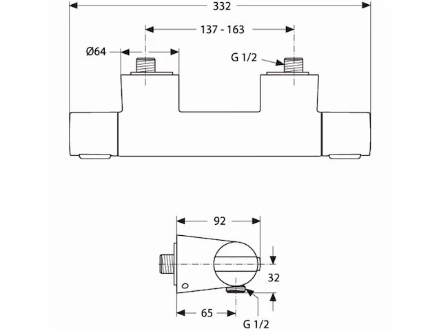 Ideal standard ceratherm 200 douchekraan - afbeelding 2 van  4