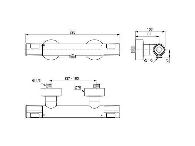 Ideal standard ceratherm t100 douchethermostaat (2x) - afbeelding 2 van  9