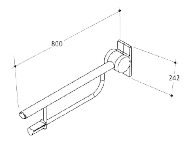 Ideal standard contour 21 opklapbare armsteun wit s6360ac - afbeelding 2 van  3