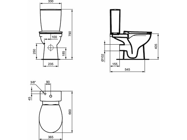 Ideal standard eurovit closet staand rimless set - afbeelding 9 van  9