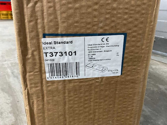 Ideal standard extra dubbele wastafel met 2 kraangaten en overloop - afbeelding 8 van  9