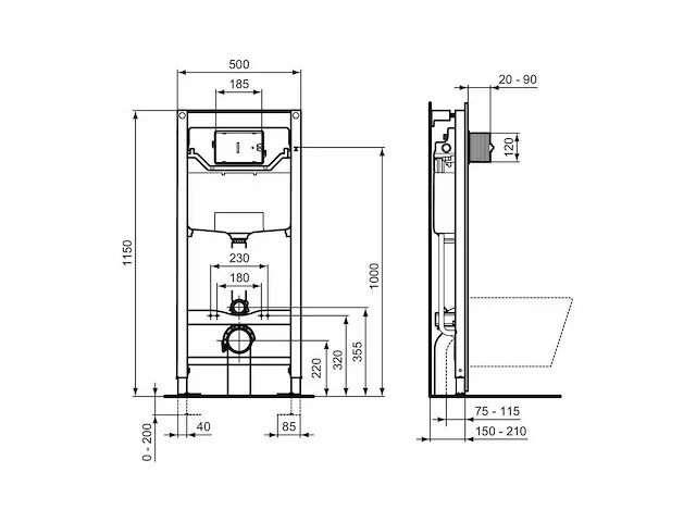 Ideal standard prosys 120m inbouwreservoir - afbeelding 3 van  5
