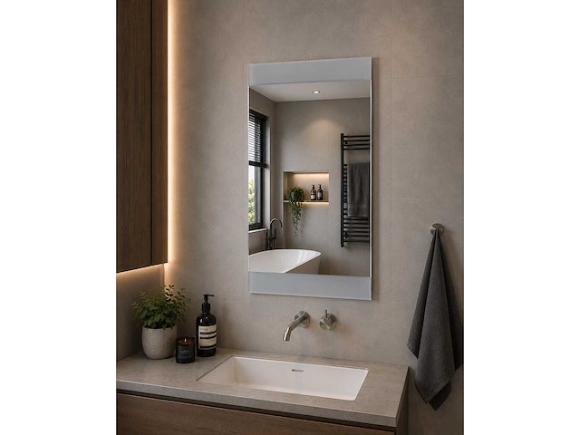 Ideal standard t3346bh spiegel 600x700mm verlichting indirect voor boven en onder, anticondens - afbeelding 1 van  12