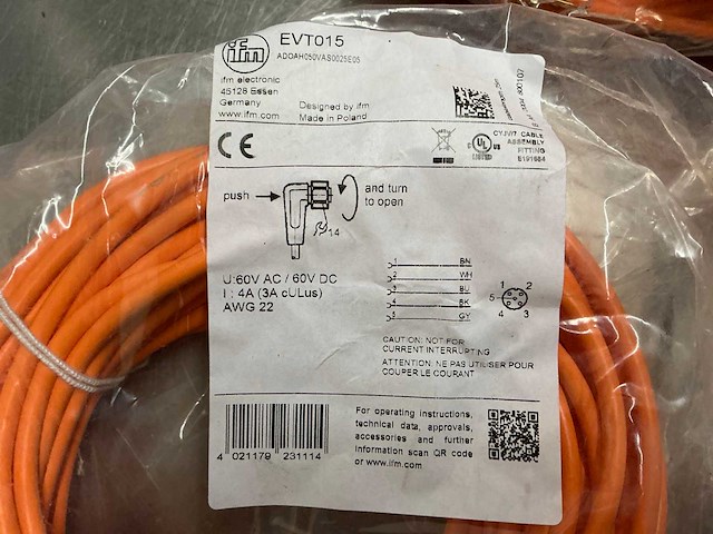 Ifm evt408 + evto15 sensor aansluitkabel (10x) - afbeelding 2 van  6