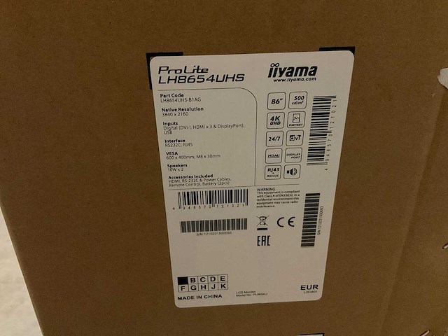 Iiyama prolite lh8654uhs-b1ag 86 - afbeelding 3 van  3