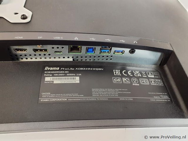 Iiyama prolite xcb3494wqsn-b5 curved monitor 34" - afbeelding 5 van  9