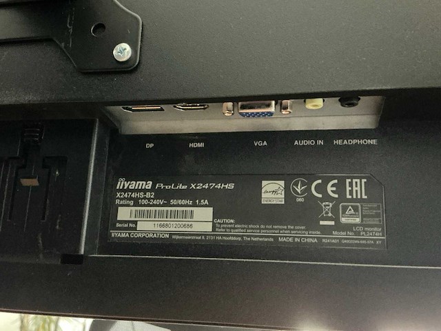 Iiyama prolite xu2493hs 24” full hd ips monitor (4x) - afbeelding 4 van  5