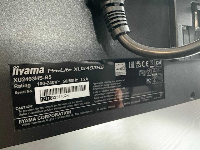 Iiyama prolite xu2493hs 24” full hd ips monitor (4x) - afbeelding 4 van  5