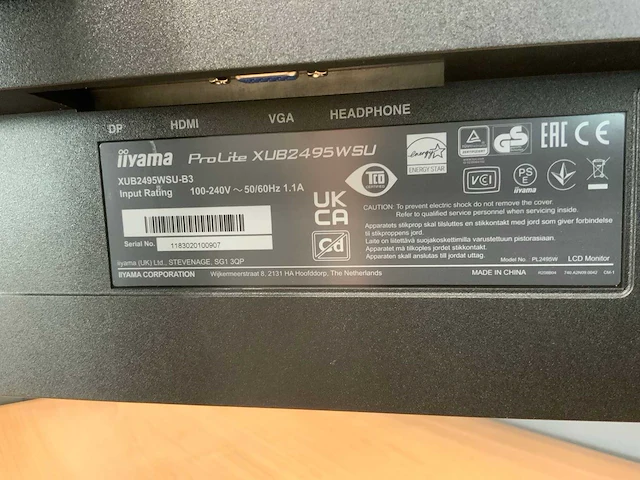 Iiyama prolite xub2495wsu monitor (2x) - afbeelding 6 van  6