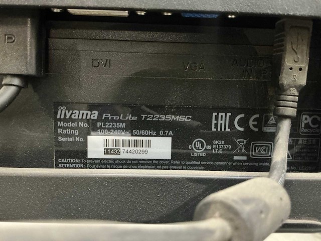 Iiyama t2235msc touchscreen monitor op verrijdbare standaard (4x) - afbeelding 6 van  11