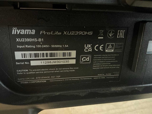 Iiyama xub2390hs monitor (2x) - afbeelding 3 van  4
