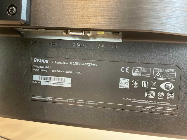 Iiyama xub2493hs monitor (2x) - afbeelding 6 van  6