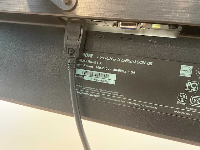 Iiyama xub2493hs monitor (2x) - afbeelding 5 van  5