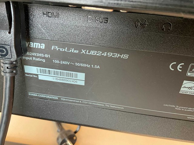 Iiyama xub2493hs monitor (2x) - afbeelding 5 van  7