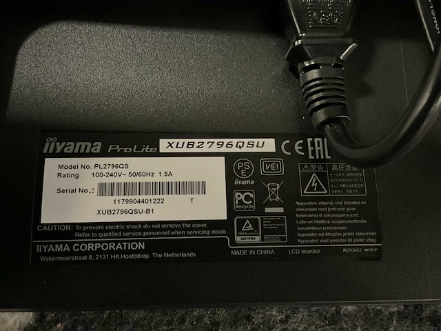 Iiyama xub2796qsu monitor (3x) - afbeelding 5 van  5
