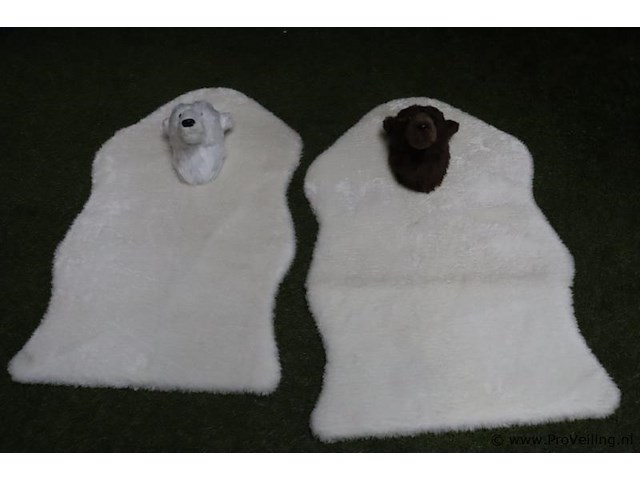 Ijsbeer vloerkleden - 85x55cm - set van 2 stuks - afbeelding 1 van  4