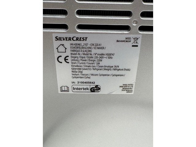 Ijsblokjesmachine silvercrest - afbeelding 4 van  6