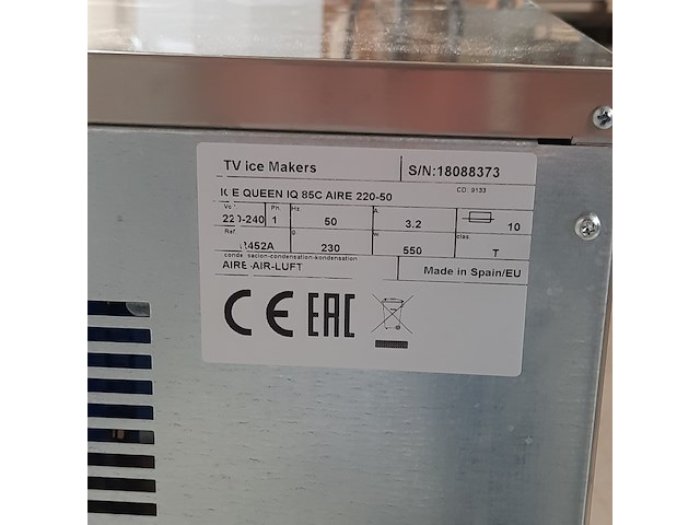 Ijsmachine, itv ice makers, ice queen iq 85c aire 220-50 - afbeelding 10 van  10