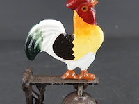 Ijzeren deurbel met haan in top - afbeelding 2 van  5