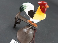 Ijzeren deurbel met haan in top - afbeelding 3 van  5