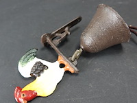 Ijzeren deurbel met haan in top - afbeelding 4 van  5