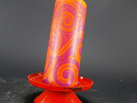 Ijzeren kaarsenstandaard met jaren 70 kaars - afbeelding 2 van  5