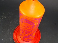 Ijzeren kaarsenstandaard met jaren 70 kaars - afbeelding 3 van  5