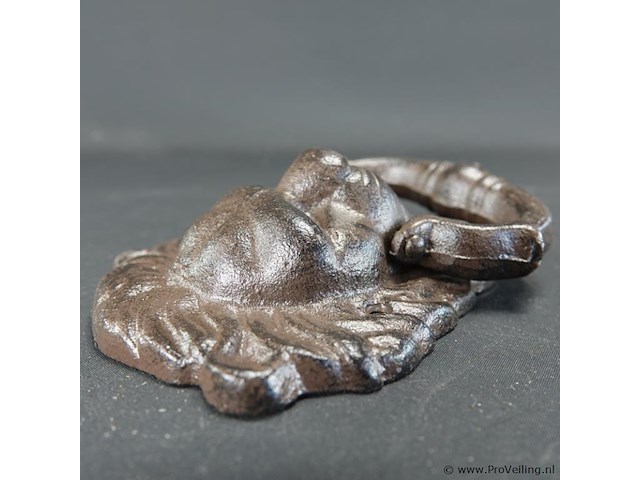 Ijzeren leeuwenkop als deurklopper - afbeelding 4 van  5