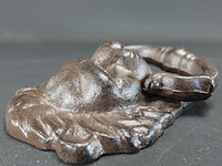 Ijzeren leeuwenkop als deurklopper - afbeelding 4 van  5