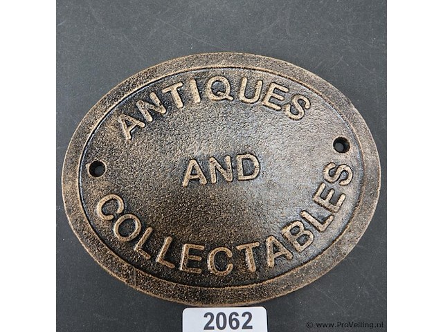 Ijzeren plaque antiques - afbeelding 1 van  5