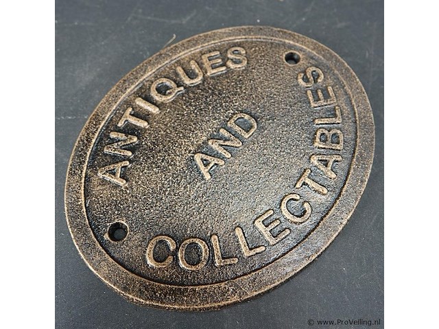 Ijzeren plaque antiques - afbeelding 2 van  5
