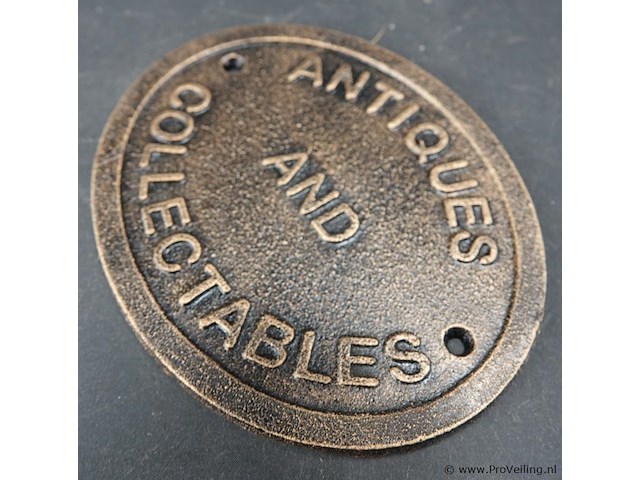 Ijzeren plaque antiques - afbeelding 3 van  5