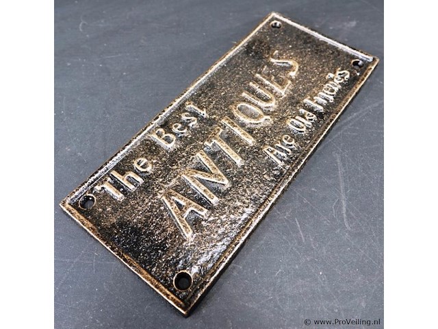 Ijzeren plaque the best antiques - afbeelding 2 van  5
