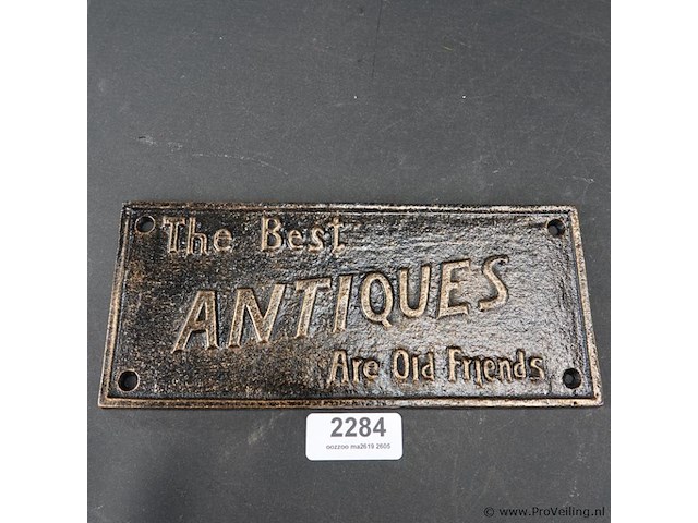 Ijzeren plaque the best antiques - afbeelding 1 van  5