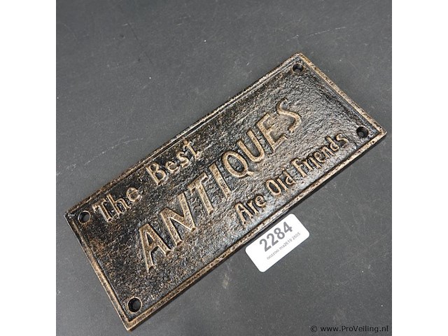 Ijzeren plaque the best antiques - afbeelding 2 van  5