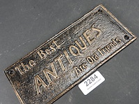 Ijzeren plaque the best antiques - afbeelding 2 van  5