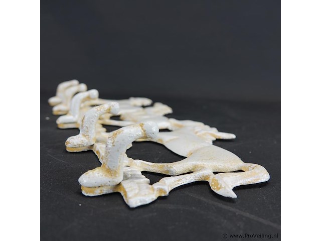 Ijzeren rennende paarden als hangrek - afbeelding 4 van  5