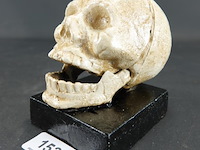 Ijzeren schedel op basement - afbeelding 1 van  5
