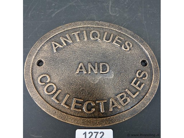 Ijzeren schild antiques and collectives - afbeelding 1 van  5