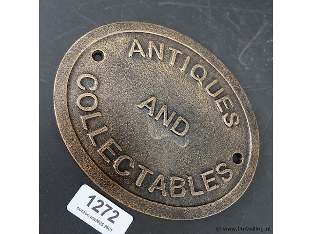 Ijzeren schild antiques and collectives - afbeelding 2 van  5