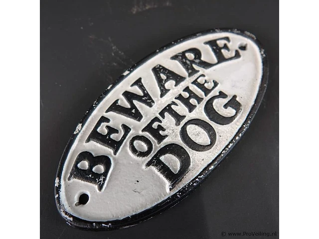 Ijzeren schild beware of the dog - afbeelding 2 van  5