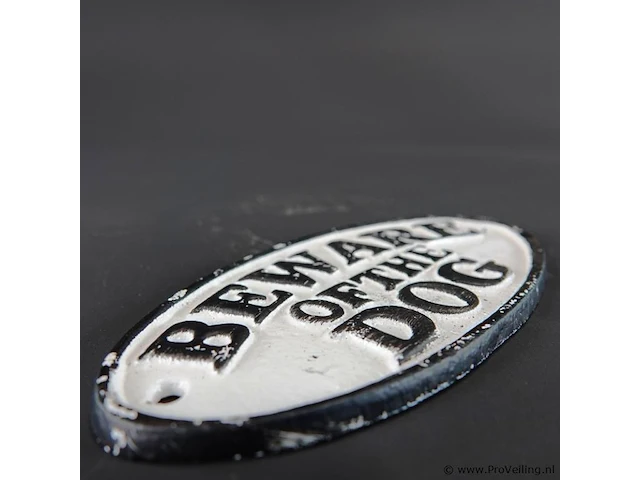 Ijzeren schild beware of the dog - afbeelding 3 van  5