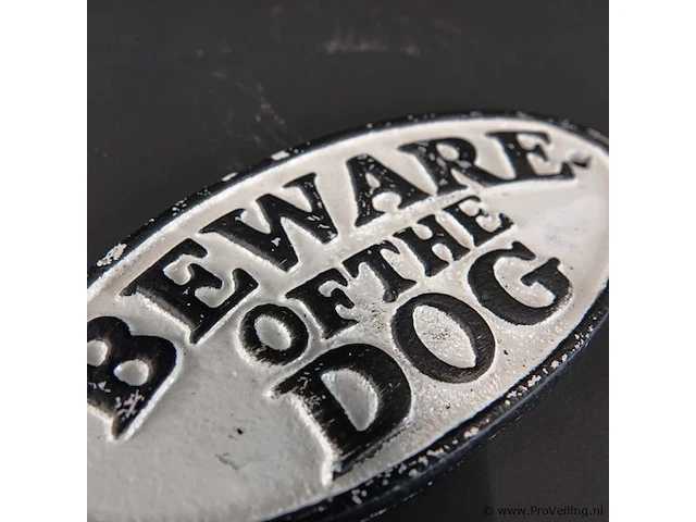Ijzeren schild beware of the dog - afbeelding 4 van  5
