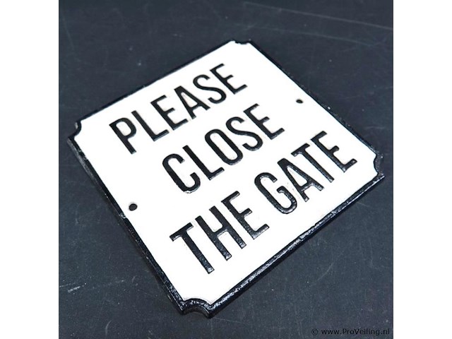 Ijzeren schild please close the gate - afbeelding 2 van  5