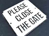 Ijzeren schild please close the gate - afbeelding 2 van  5