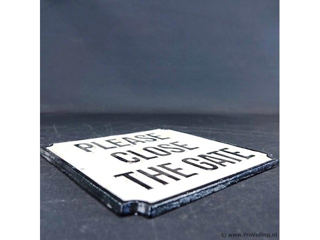 Ijzeren schild please close the gate - afbeelding 3 van  5
