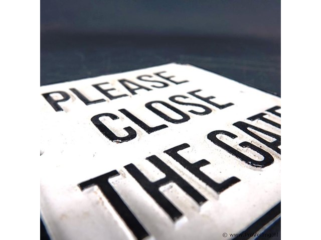 Ijzeren schild please close the gate - afbeelding 4 van  5