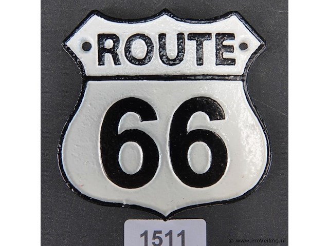 Ijzeren schild route 66 - afbeelding 1 van  5