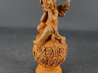 Ijzeren 'sorella' engel beeldje met roestpatina - afbeelding 1 van  5