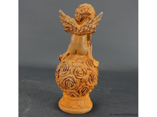 Ijzeren 'sorella' engel beeldje met roestpatina - afbeelding 3 van  5